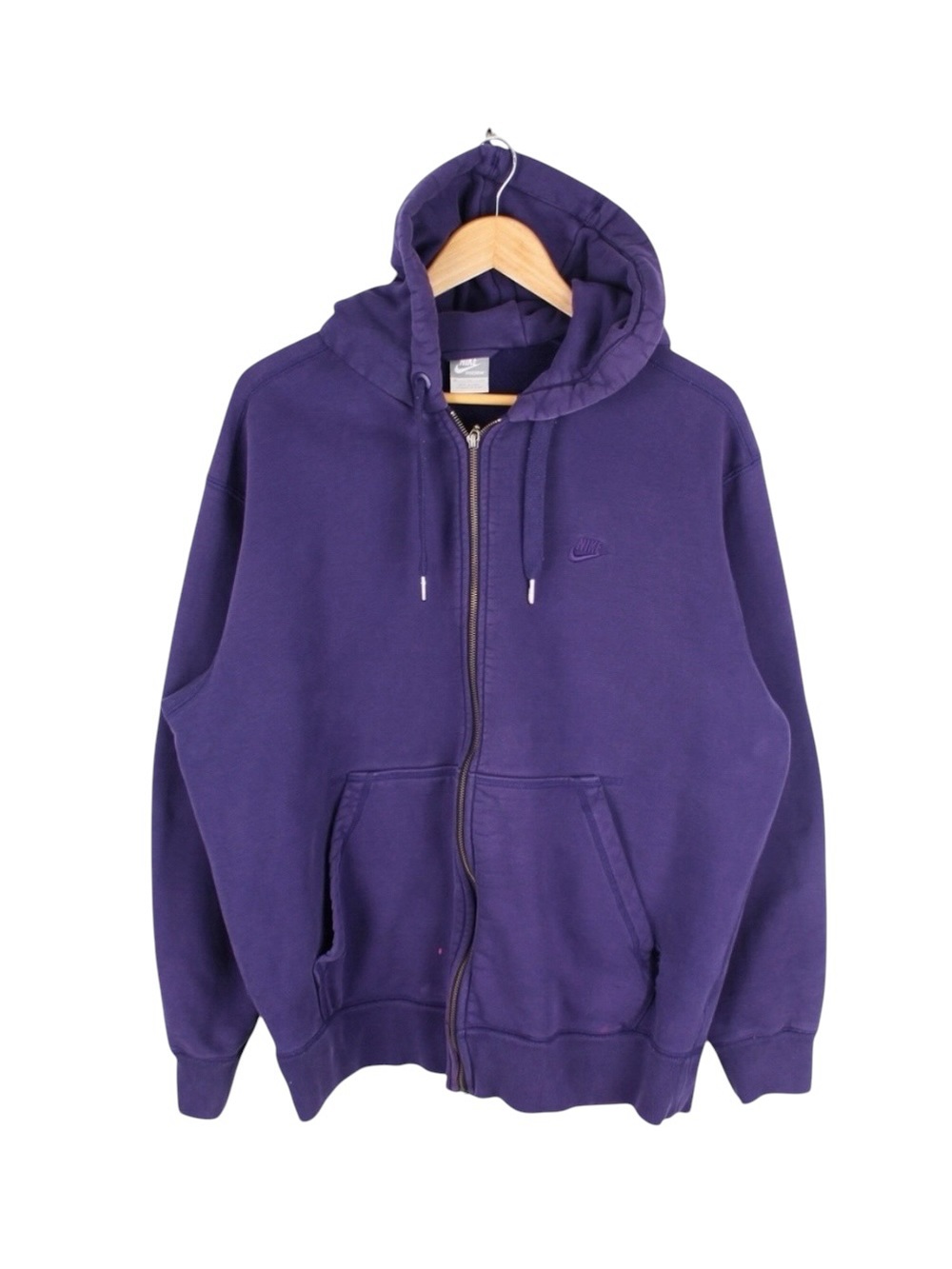 Nike Sportswear Men's XL Full Zip Hoodie Purple Embroidered Logo Sweatshirt